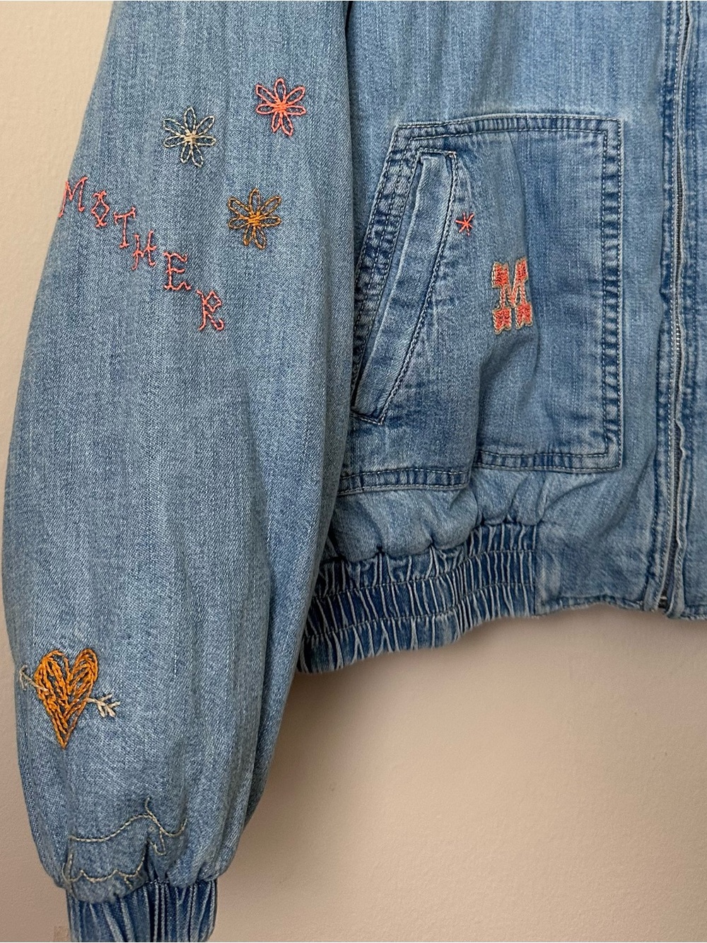 MOTHER | Embroidered Butterfly Denim Jacket (s) NWT - Picture 8 of 16